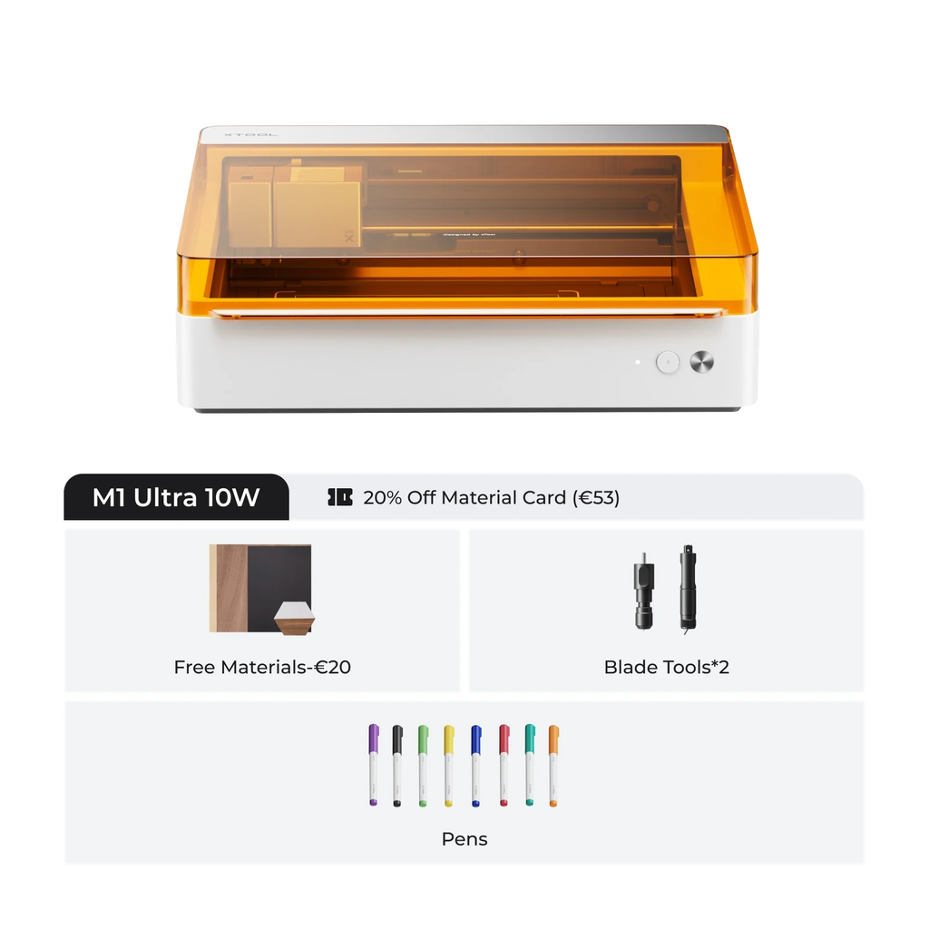xTool M1 Ultra 10W Kit Básico - La primera máquina de manualidades 4 en 1 del mundo