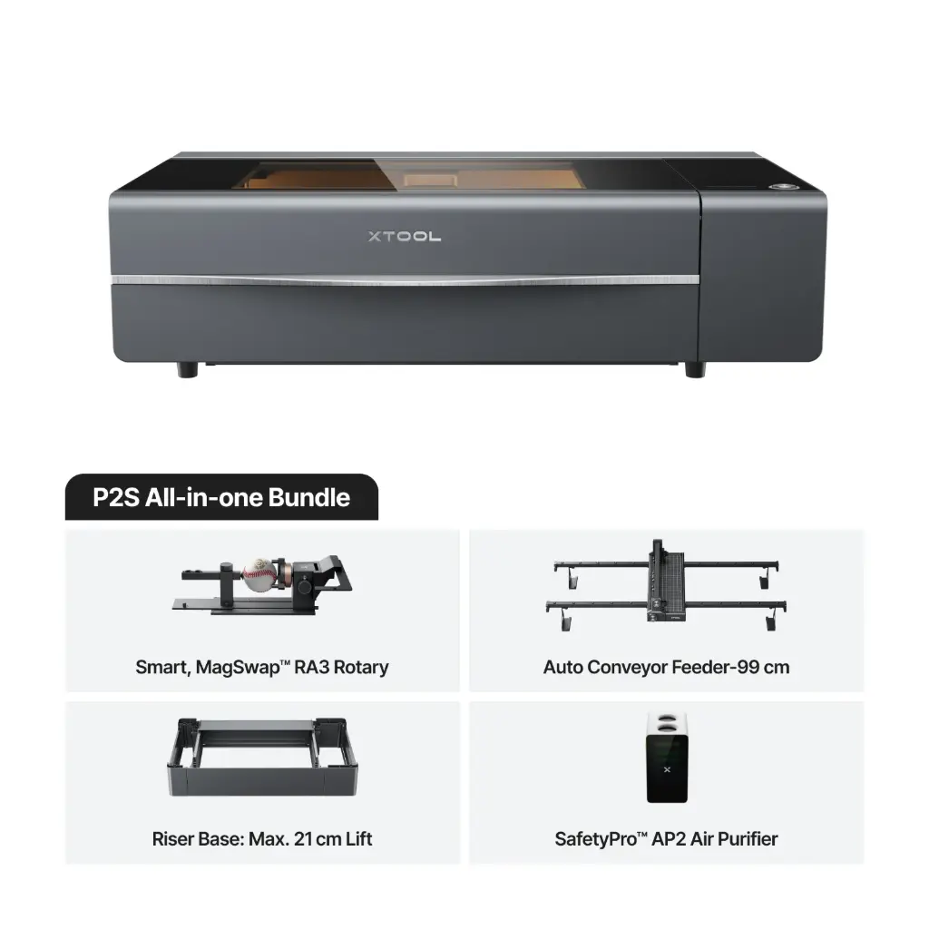 xTool P2S 55W - CO2 Desktop Laser Cutter Class 4