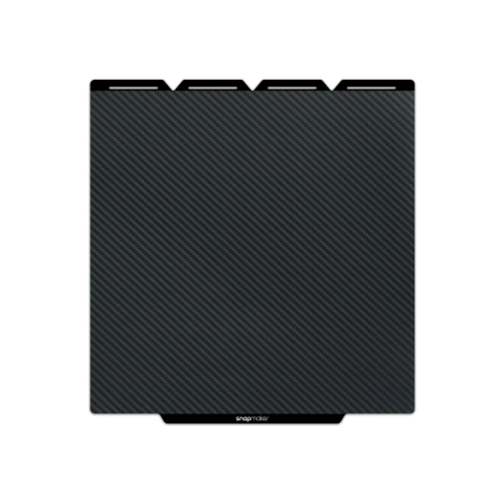 Placa de acero Snapmaker U1 con efecto gráfico texturizado de fibra de carbono