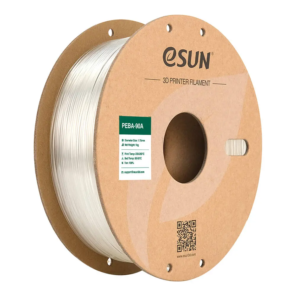 eSun PEBA-90A - 3D Printing Filament – 1.75 mm (800 g) – Clear