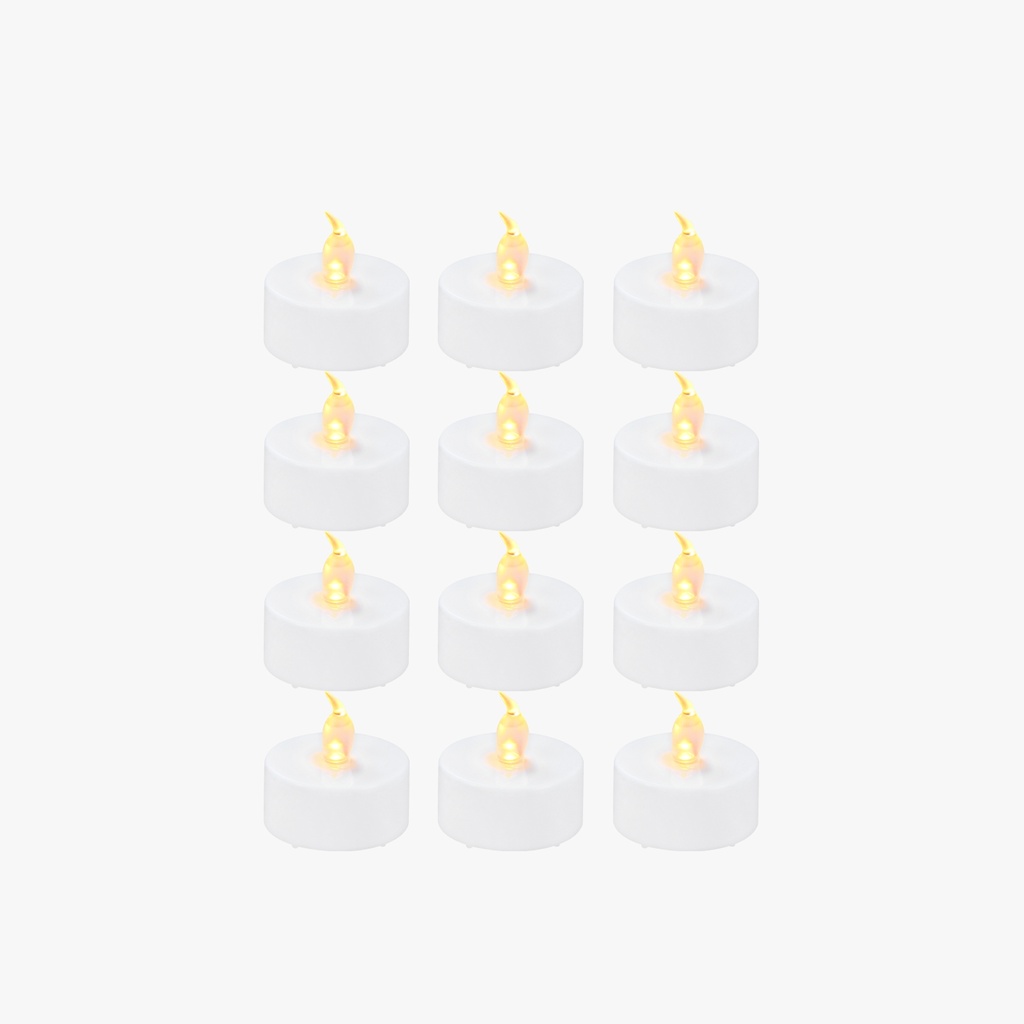 Bambu Lab LED Flame Tea Light Candle Set Warm Yellow (12pcs)