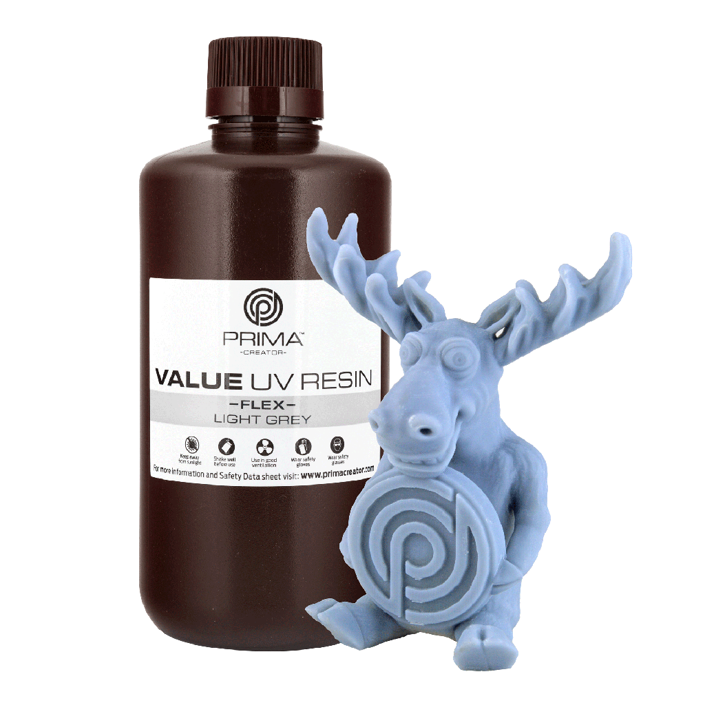 PrimaCreator Value Flex UV Resin - 1 kg - Light Grey
