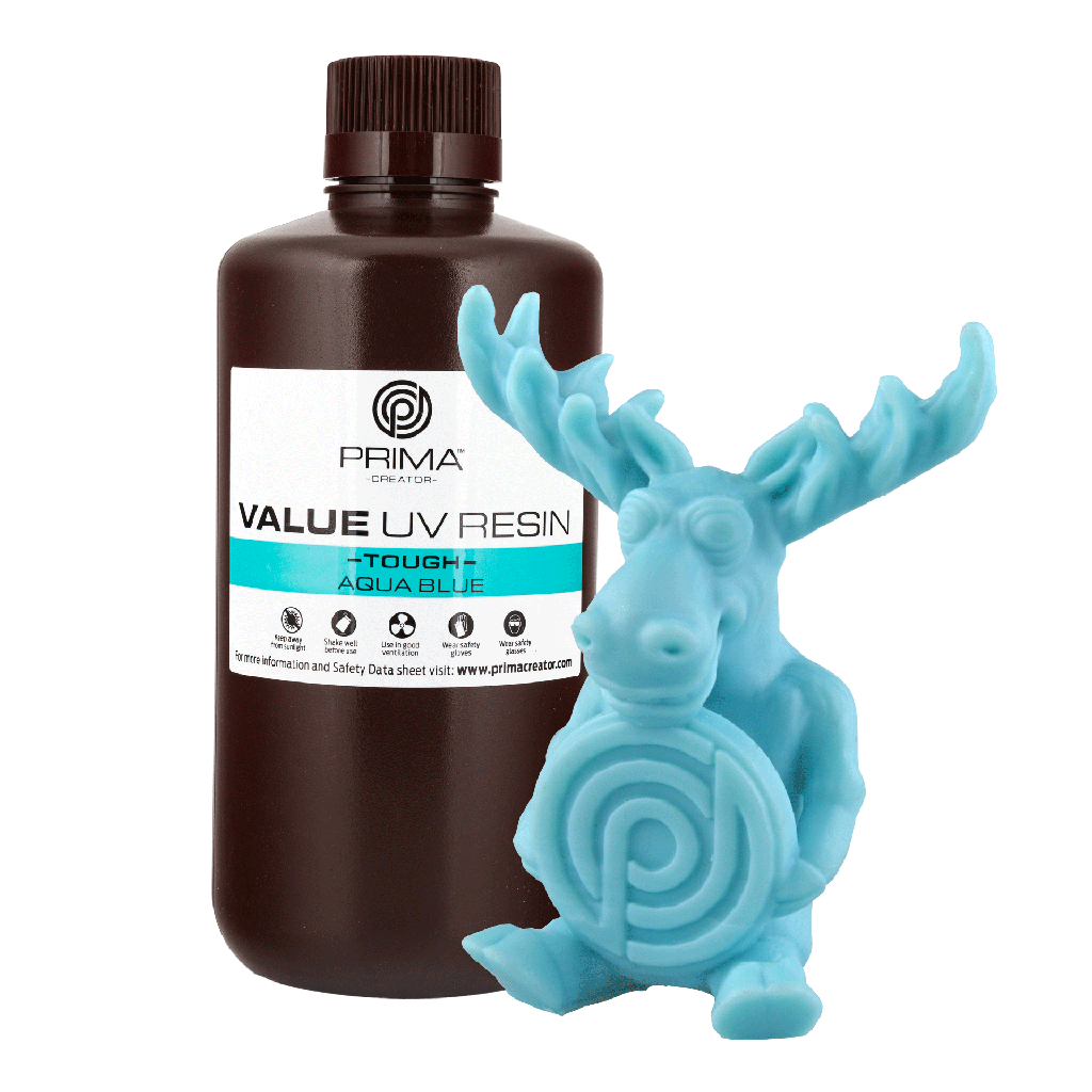 PrimaCreator Value Tough UV Resin (ABS Like) - 1 kg - Aqua Blue