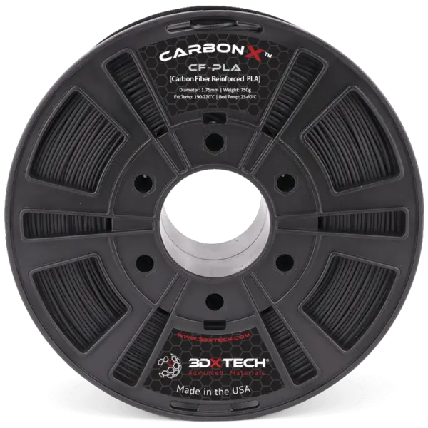 3DXTech CarbonX™ PLA+CF - 3D printing filament - 1.75mm (750g) – Black