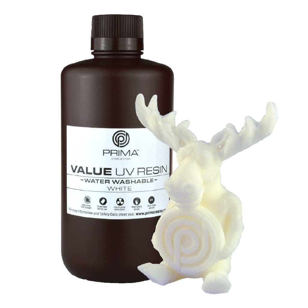 PrimaCreator Value Water Washable UV Resin - 1 kg - White