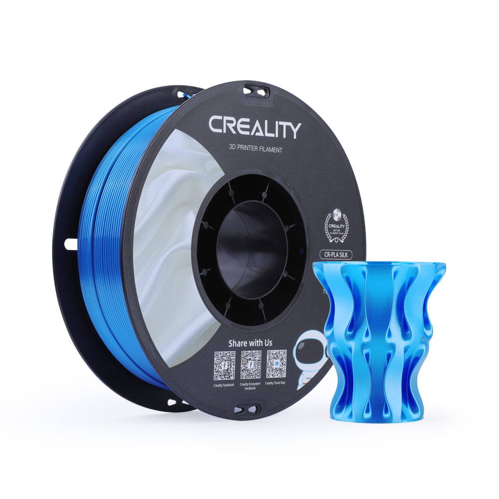 Creality CR-PLA Silk | Filamento para impresión 3D | 1,75 mm (1 kg) | Plata