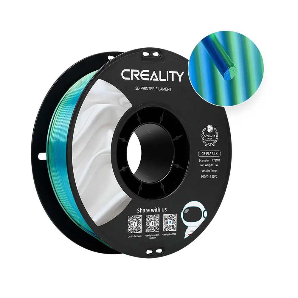 Creality CR-PLA Silk | 3D printing filament | 1.75 mm (1 kg) | Blue-green