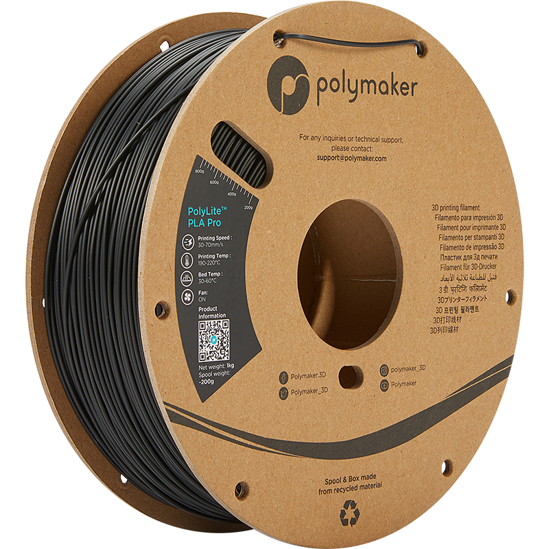 Polymaker PolyLite PLA PRO | Filamento para impresión 3D | 1,75 mm (1 kg) | Blanco