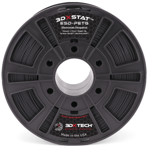 3DXTech STAT™ ESD-PETG - 3D printing filament - 1.75mm (750g) – Black
