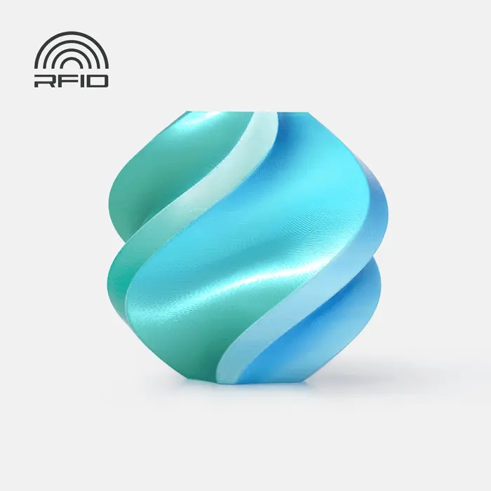 Bambu Lab PLA Silk Multi-Colour – 3D printing filament – 1.75 mm (1 kg) – Blue Hawaii (blue-green)