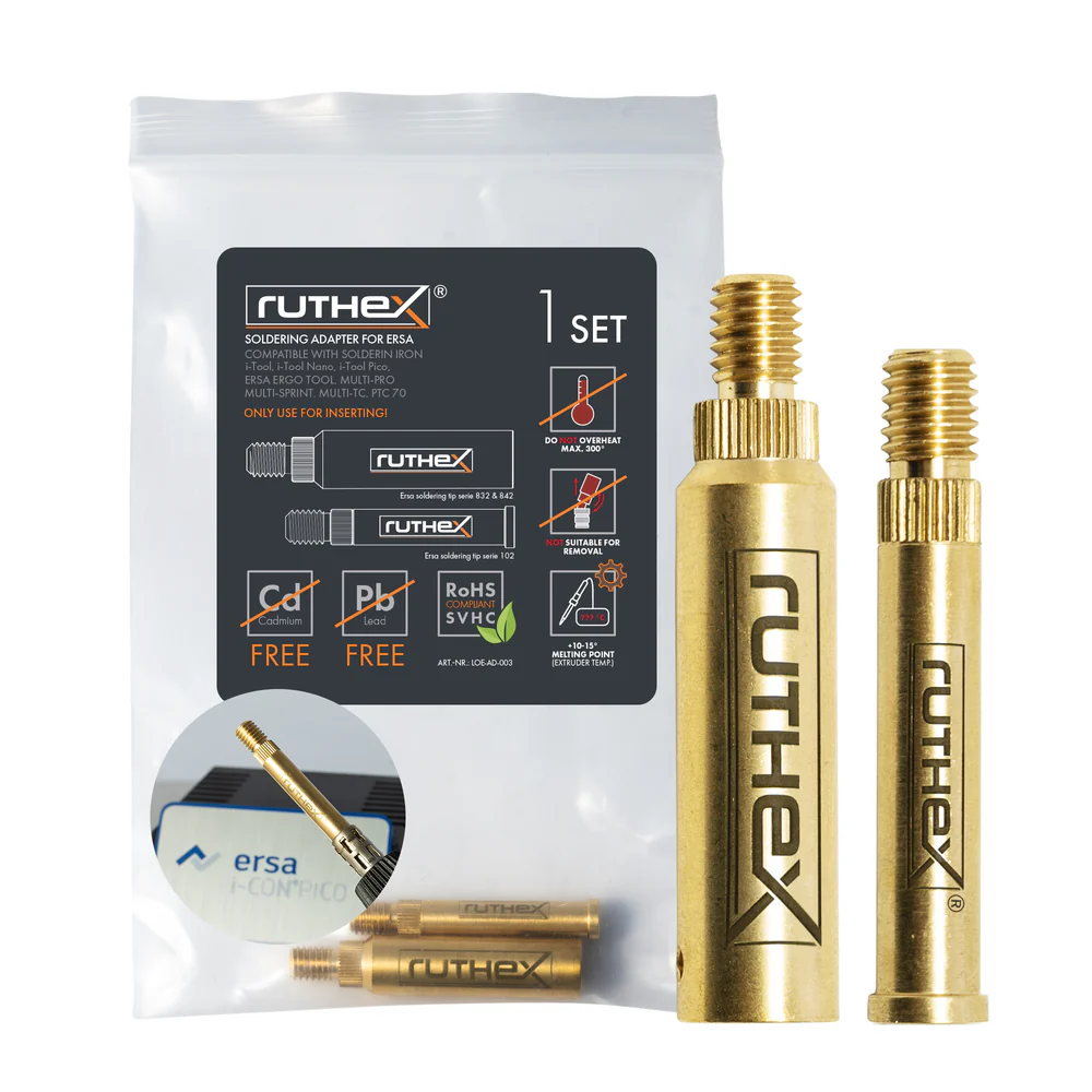 Ruthex serie ERSA 832, 842 y 102: adaptador para puntas de soldadura compatibles con i-Tool Pico y PTC 70
