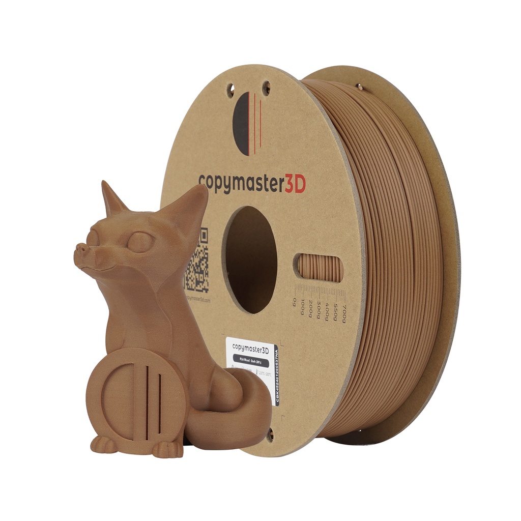 Copymaster3D PLA Wood - 3D printing filament - 1.75mm (1Kg) - Marrón oscuro