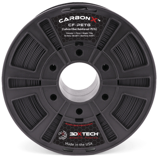 3DXTech CarbonX™ PETG+CF - Filamento para impresión 3D - 1,75mm (750g) – Negro