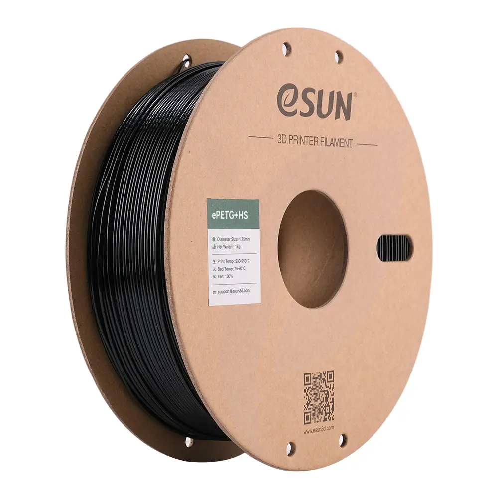 eSun ePETG + High Speed - Filamento para impresión 3D - 1,75 mm (1 Kg) - Negro