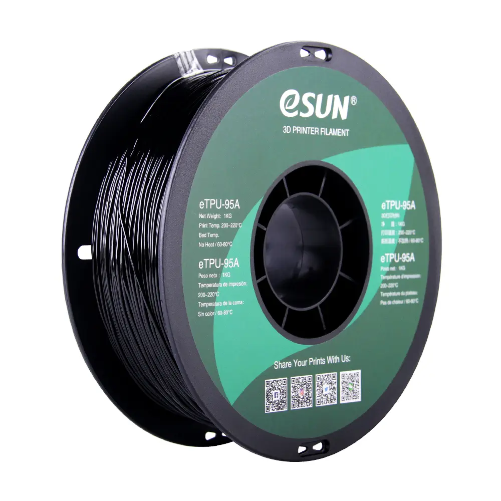 eSun TPU-95A - Filamento para impresión 3D – 1,75mm (1Kg) – Negro