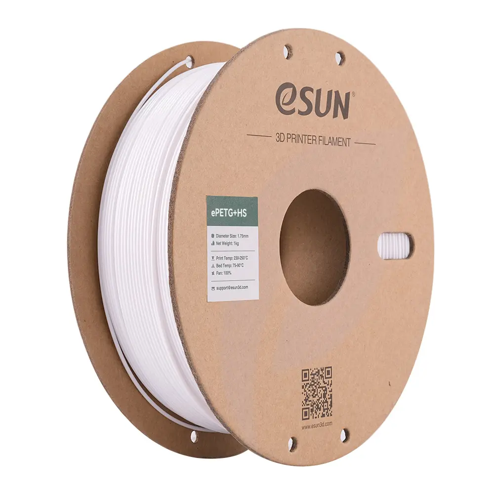 eSun PETG + High Speed - Filamento para impresión 3D – 1,75mm (1Kg) – Blanco