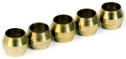 Manguitos de compresión de latón de recambio Micro Swiss de 4 mm (paquete de 5)