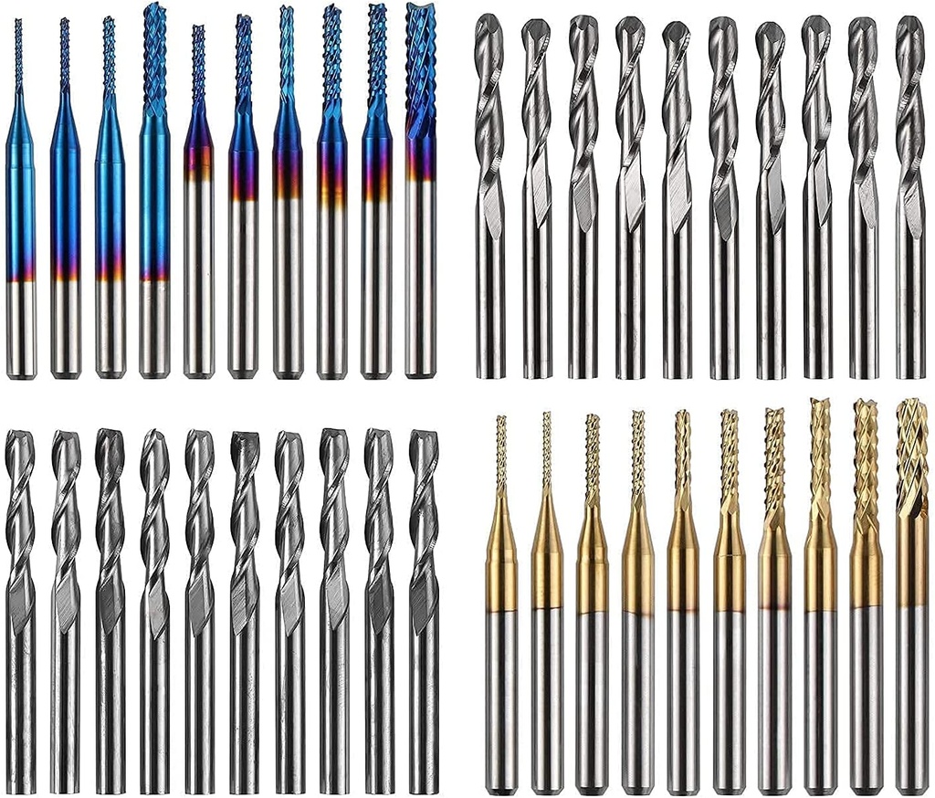 TwoTrees End Mills for CNC - 40pcs