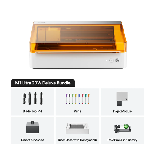 [P1030622+P5010349+P5010254] xTool M1 Ultra 20W Kit Deluxe - La primera máquina de manualidades 4 en 1 del mundo