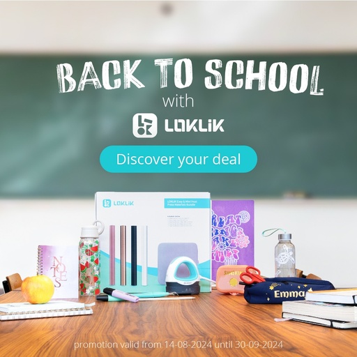 [SG-RYJ-0156-EU-L-B2B+SG-RYJPJ-0003-US-L-B2B] Mini prensa térmica LOKLiK - Paquete de inicio de la vuelta al cole