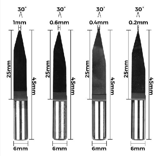 [110604408] TwoTrees 6-shank CNC flat bottom sharp knife