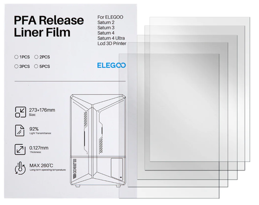 [50.102.0026] Elegoo 16K PFA Film, Juego de 5, para Saturn Serie 2 / 3 / 3 Ultra / 4