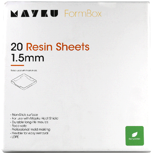 [MREA200100AA] Mayku FormBox Láminas de resina (láminas de LDPE) de 1,5 mm | (Paquete de 20)