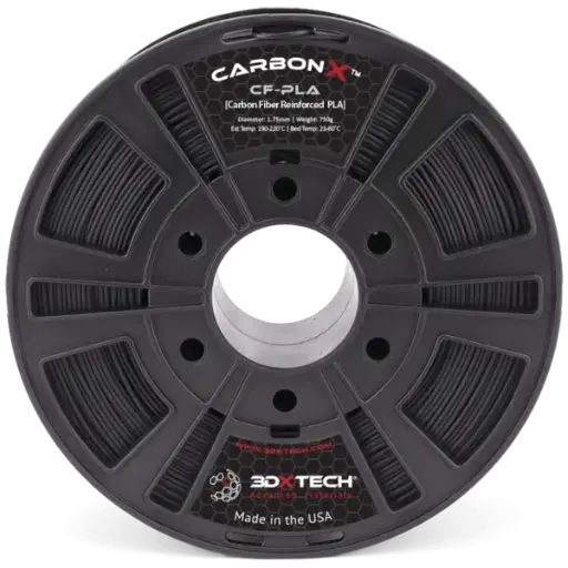 [PLA03CF100750BK00] 3DXTech CarbonX™ PLA+CF - 3D printing filament - 1.75mm (750g) – Black