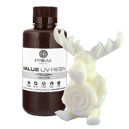 [PV-RT-B405-0500-WH] PrimaCreator Value Tough UV Resin (ABS Like) - 500 g - White