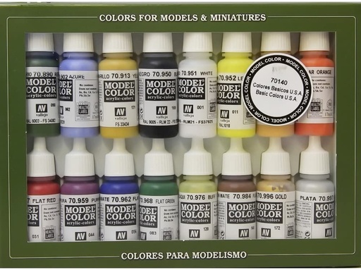 [70140] Vallejo Acrylic Model Color Set U.S.A Basic (16)
