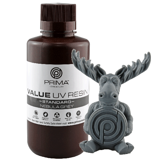 [PV-RESIN-B405-0500-NG] PrimaCreator Value UV / DLP Resin - 500 g - Nebula Grey