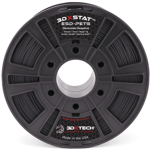 [PTG02ES100750BK00] 3DXTech STAT™ ESD-PETG - Filamento para impresión 3D - 1,75mm (750g) – Negro