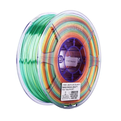 [ePLA-Silk-P175RB1] eSun PLA -Silk - 3D printing filament – 1.75mm (1Kg) – Arcoíris