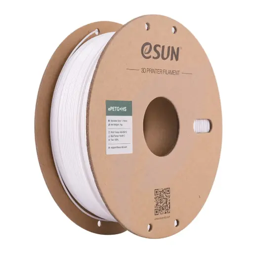 [ePETG+HS-P175SW1] eSun PETG + High Speed - 3D printing filament – 1.75mm (1Kg) – Solid White