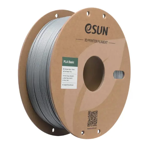 [PLA-Basic175S1P1] eSUN PLA-Basic - Filamento para impresión 3D - 1,75 mm (1Kg) - Plata