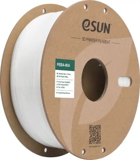 [PEBA-90A175W08Y1] eSun PEBA-90A - Filamento para impresión 3D – 1,75mm (800g) – Blanco