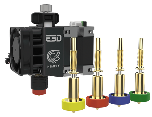 [REVO-HEMERA-XS-175-24V-AS-FL] E3D RapidChange Revo™ Hemera XS - Kit de boquillas totalmente cargadas de 1,75 mm y 24 V.